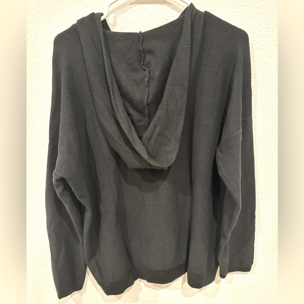 NWOT!! Evolution by Cyrus Reena Texture Detail Hooded Black Pullover -XL - Picture 3 of 7